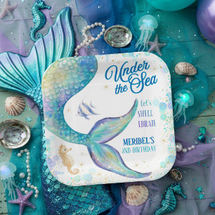 Mermaid Under the Sea Birthday Paper Plates