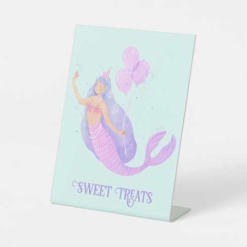 Mermaid Under the Sea Birthday Party BSweet treats Pedestal Sign
