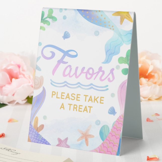 Mermaid Under The Sea Birthday Party Favor Table Tent (In SItu (Wedding))