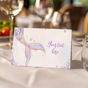 Mermaid Under the Sea Birthday Party Food Tent Place Card