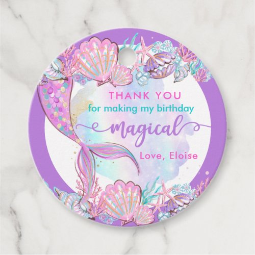 Mermaid Under The Sea Birthday Party Magical Favor Tags