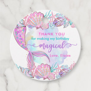 Mermaid Under The Sea Birthday Party Magical Favor Tags