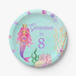 Mermaid Under the Sea Birthday Party Paper Plates