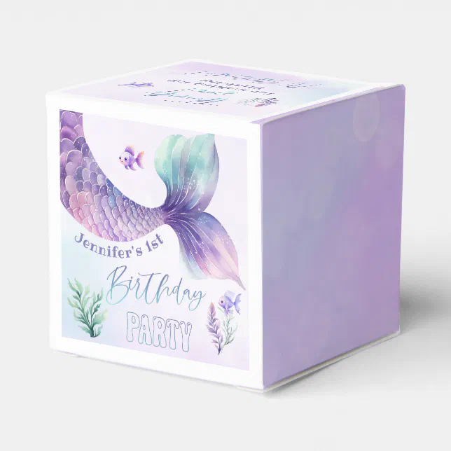Mermaid Under the sea birthday party thank you Favor Boxes | Zazzle
