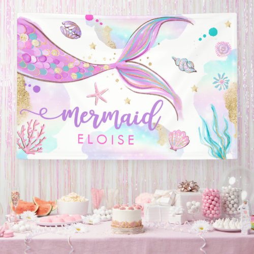 Mermaid Under The Sea Birthday Party Welcome Banner