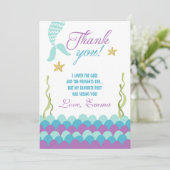 Mermaid Under the Sea Birthday Thank You Card (Standing Front)