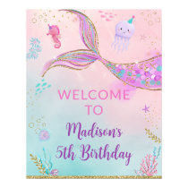 Mermaid Under the Sea Birthday Welcome Poster