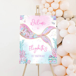 Mermaid Under the Sea Birthday Welcome Sign