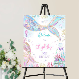 Mermaid Under the Sea Birthday Welcome Sign
