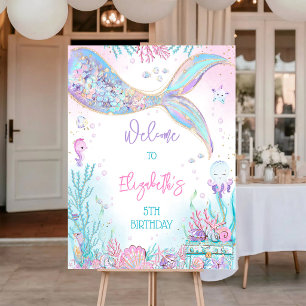 Mermaid Under the Sea Birthday Welcome Sign