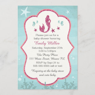 Mermaid Under The Sea Bridal Shower Invitation