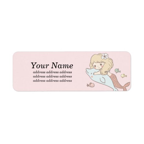 mermaid  under the sea cute  girl adorbale label