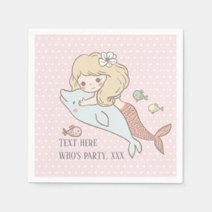 mermaid , under the sea, cute , girl, adorbale, napkins