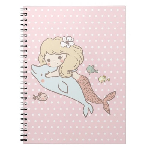 mermaid  under the sea cute girl adorbale notebook