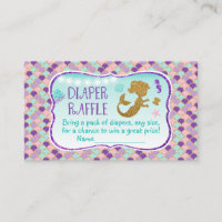 Mermaid Under The Sea Diaper Raffle Tickets Enclosure Card