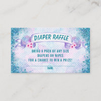 Mermaid Under the Sea Diaper Raffle Tickets Enclosure Card