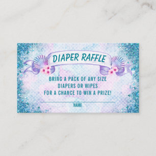 Mermaid Under the Sea Diaper Raffle Tickets Enclosure Card