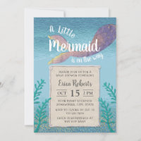 Mermaid Under the Sea Girl Baby Shower Invitation