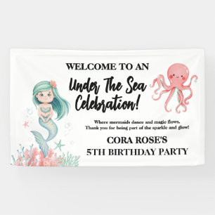 Mermaid Under The Sea Girl Birthday Party Banner