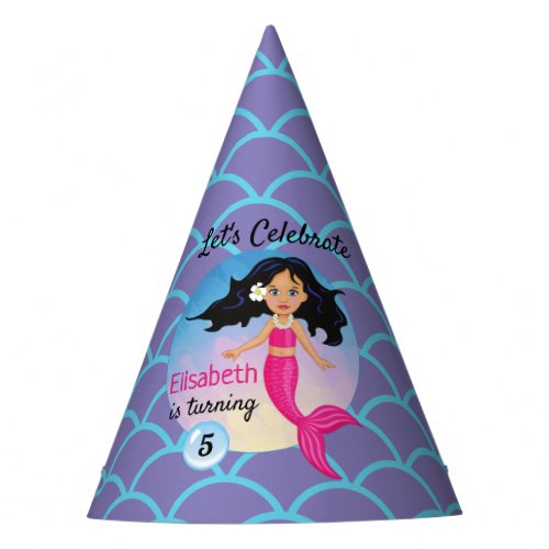 Mermaid Under the Sea Girl Birthday Party Hat