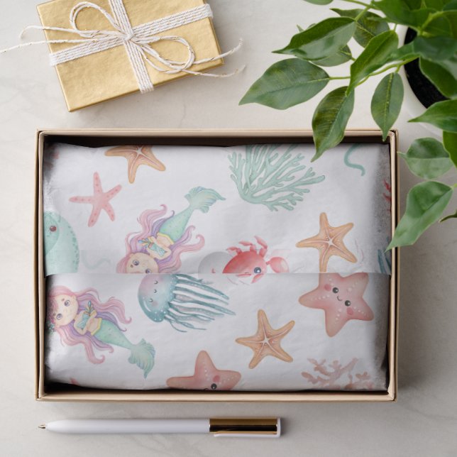 Mermaid Under The Sea Girl Birthday Party Tissue Paper (Gift)