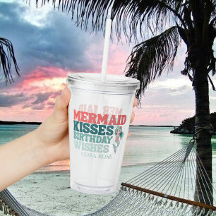 Mermaid Under the Sea Girls Birthday Acrylic Tumbler