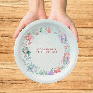 Mermaid Under the Sea Girls Birthday Paper Plates