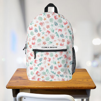 Mermaid Under the Sea Girls Birthday Printed Backpack