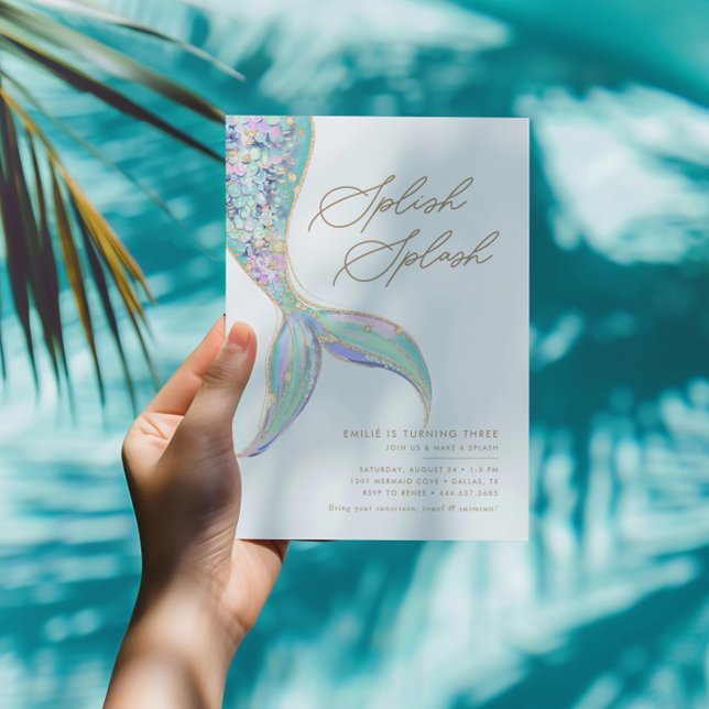 Mermaid Under the Sea Girls Teal Birthday Party Invitation (Creator Uploaded)