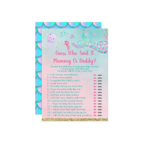 Mermaid Under The Sea Guess Who Said It Game Invitation