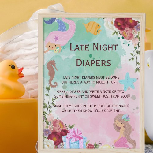 Mermaid Under The Sea Late Night Diaper Sign 