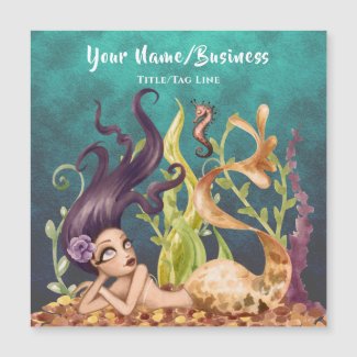 Mermaid Under the Sea Magnetic Business Sign