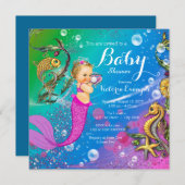 Mermaid Under the Sea Mermaid Baby Shower Invitation (Front/Back)