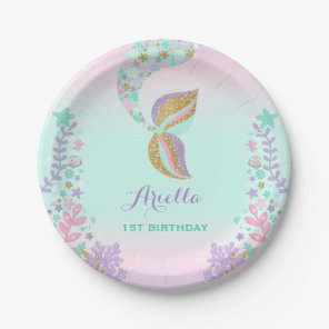 Mermaid Under The Sea Paper Plate 7" Paper Plates