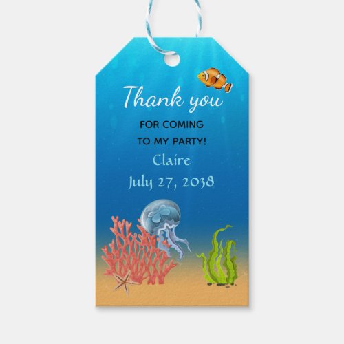 Mermaid Under The Sea Parry Favor  Gift Tags