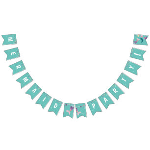 Mermaid Under The Sea Party Colorful Seashells Bunting Flags