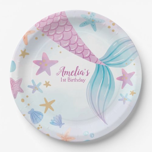 Mermaid Under the Sea Party Summer Birthday Paper Plates