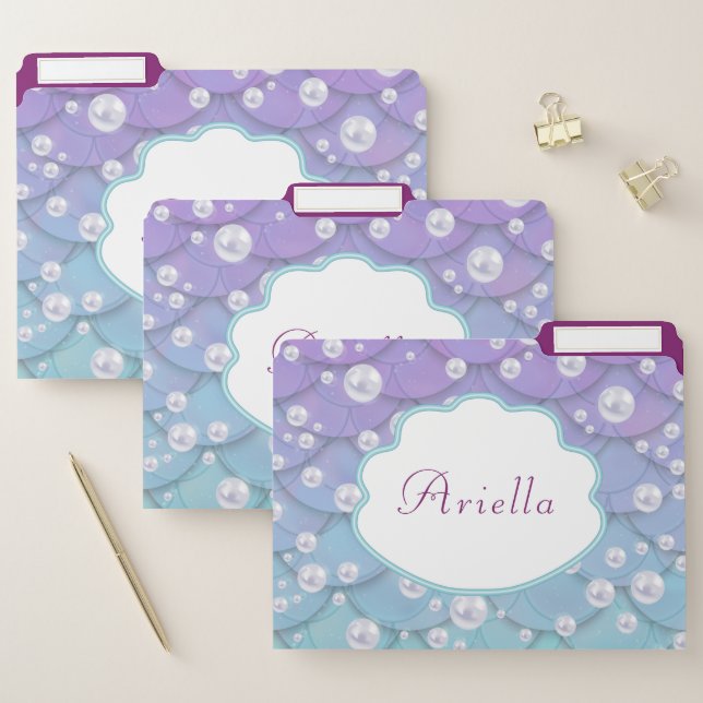 Mermaid under the sea Personalized File Folder (Set)