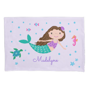 Mermaid Under The Sea Personalized Purple Pillow Case