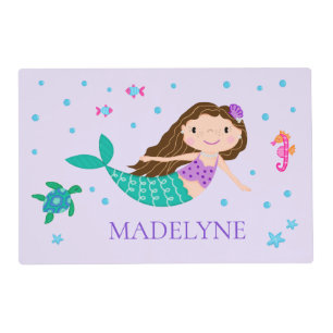 Mermaid Under The Sea Personalized Purple Placemat
