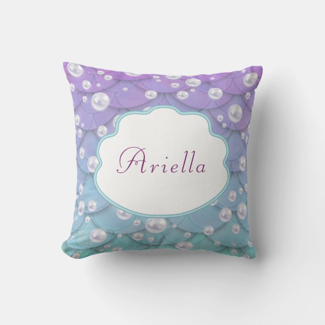 Mermaid under the sea Personalized Throw Pillow (Front)
