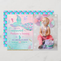 Mermaid Under The Sea Pink Gold Birthday Invitatio Invitation