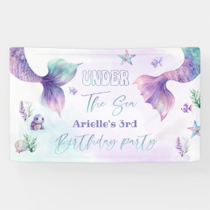 Mermaid Under the Sea pool birthday party Banner