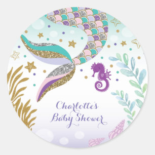 Mermaid Under the Sea Pool Party Thank You Sticker
