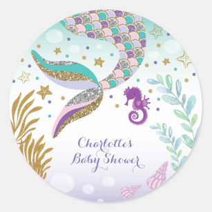 Mermaid Under the Sea Pool Party Thank You Sticker