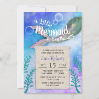 Mermaid Under the Sea Princess Baby Shower Invitation