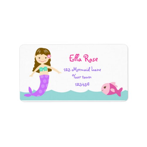 Mermaid Under the sea Return Address labels