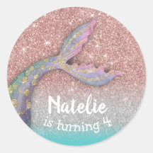 Mermaid Under the Sea Rose Gold Girl Birthday
