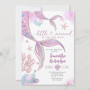 Mermaid Under the Sea Splish Splash Baby Shower Invitation
