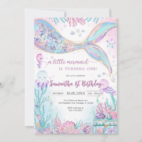 Mermaid Under the Sea Splish Splash Birthday